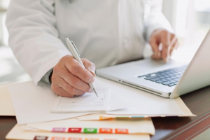 Nurse doing paperwork