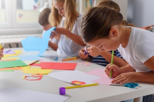 Child drawing at a daycare